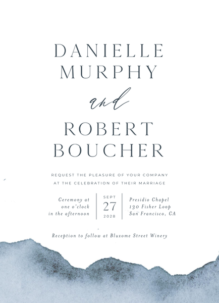 Cello Classic | Denim Blue | Zola Wedding Invitations