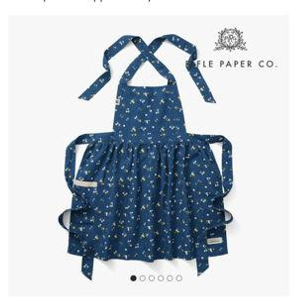 Pinafore Apron - Rifle Paper Co. Sapphire Ditsy Dahlia | Hedley & Bennett