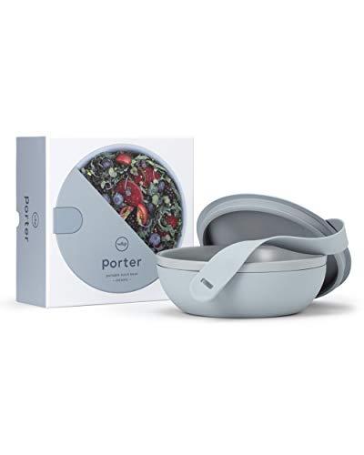 W&P WP-PBC-SL Ceramic Porter Bowl Lunch Container, Food Storage, Bento Box, Meal Prep, Airtight, BPA-Free, 1 Liter, Slate