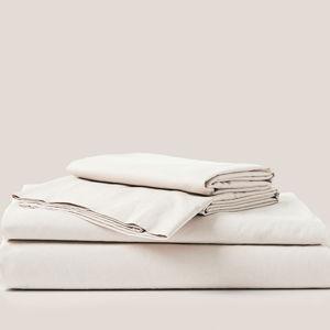 PACT Organic Cool-Air Percale Sheet Set (King Size, Bone Color)
