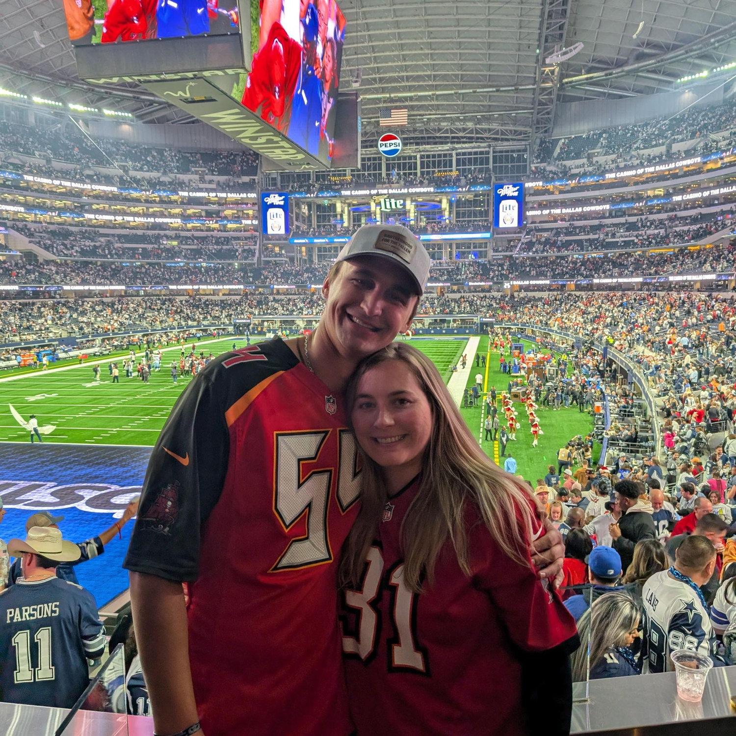 First NFL game together, Bucs vs Cowboys in December of 2024