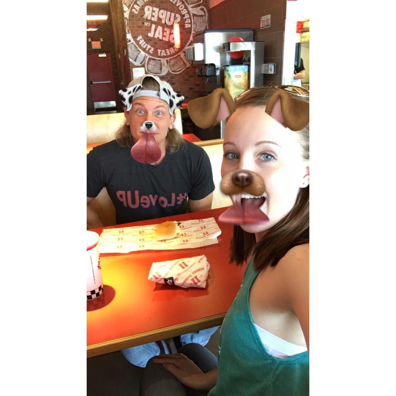 Our first lunch/first day together. The night before was our first "date."