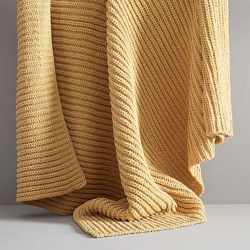 Chenille Rib Throw, Horseradish in White