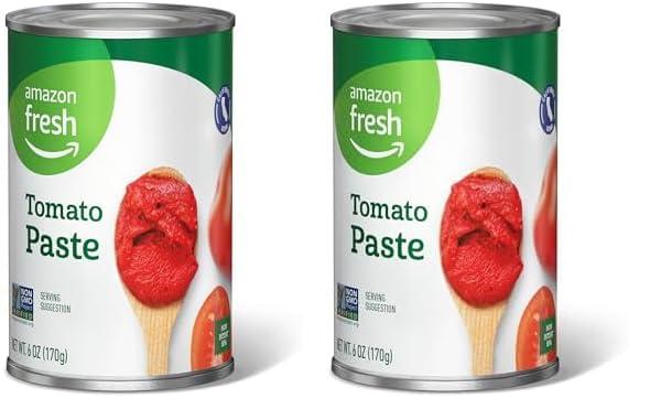Amazon Brand - Happy Belly Tomato Paste, 6 Ounce (Pack of 2)