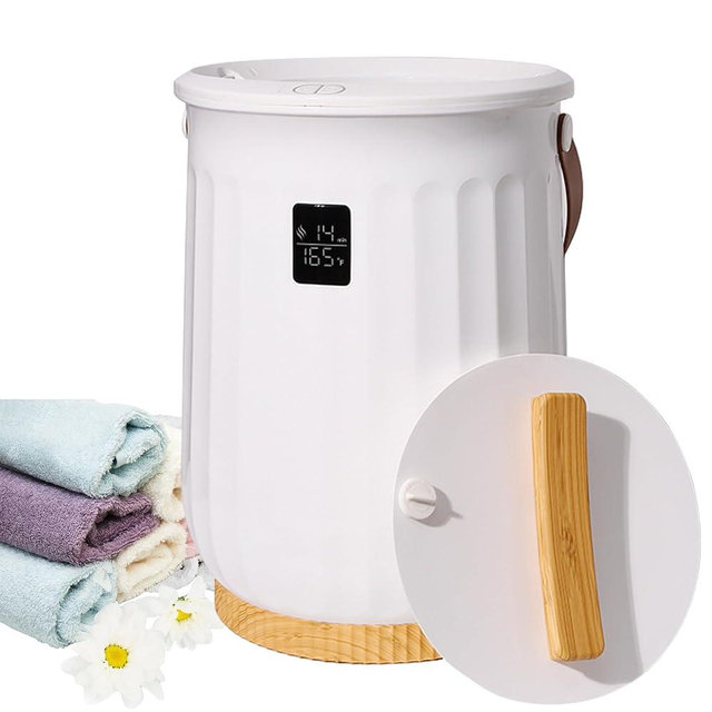 Large Towel Warmer for Bathroom, Luxury Heated Towel Warmer Bucket for SPA, Auto Shut Off, Fits Up to Two 40"X70" Oversized Towels, Bathrobes, Blankets, PJ's and More, Best Ideal Gifts - White, 20L
