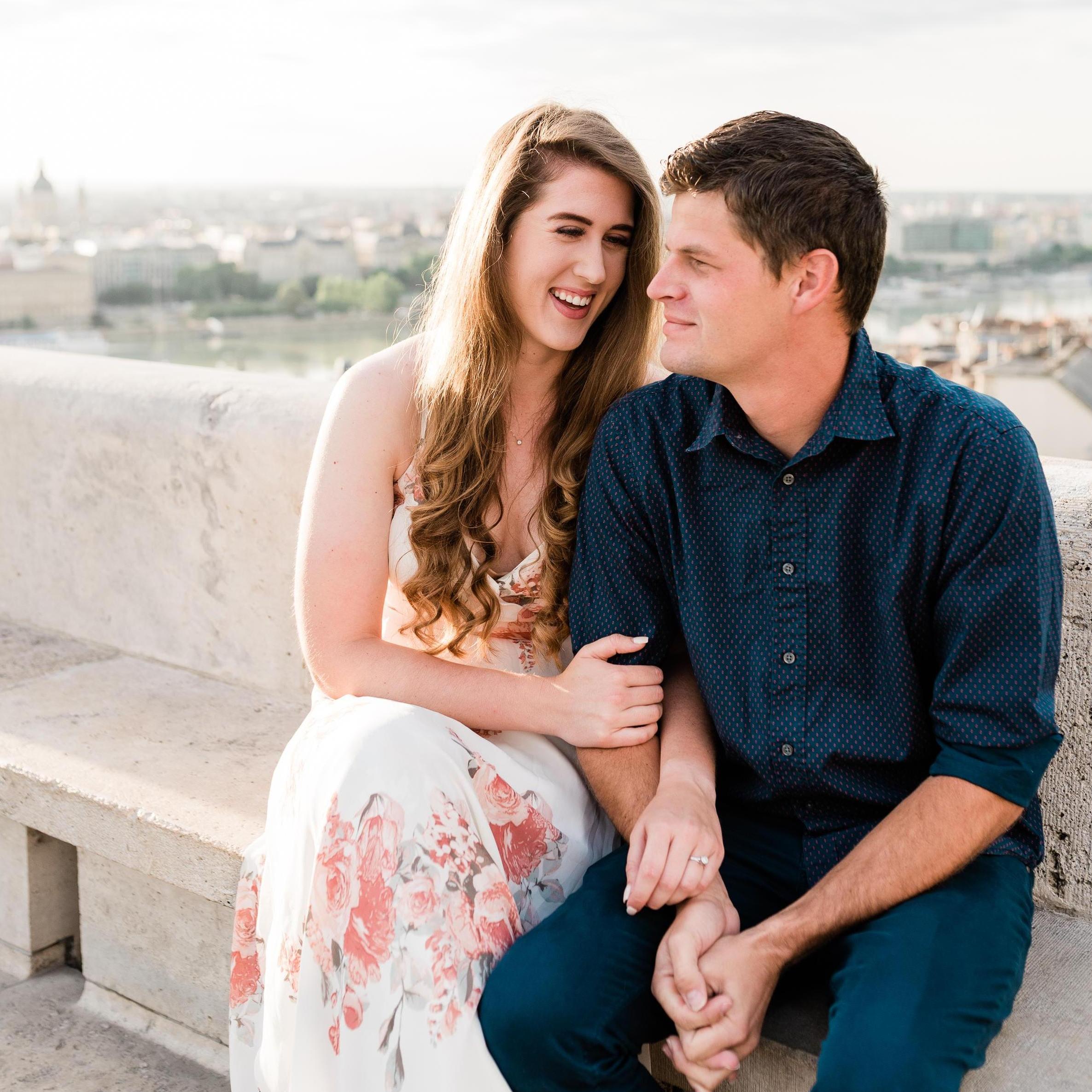 Spending a quiet moment during our engagement photos