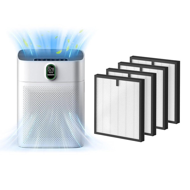 MORENTO HY4866 Air Purifier with 4 Pack HY4866 Genuine Air Purifier Replacement Filter Original Version