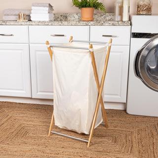 X-Frame Bamboo Hamper with Bag