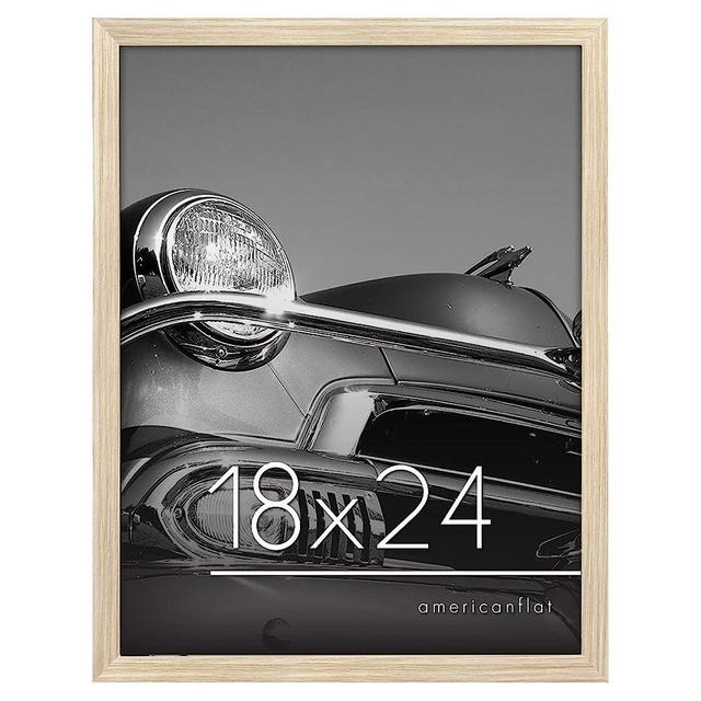 Americanflat 18x24 Poster Frame in Natural Oak - Engineered Wood with Polished Plexiglass - Horizontal and Vertical Formats for Wall with Included Hanging Hardware
