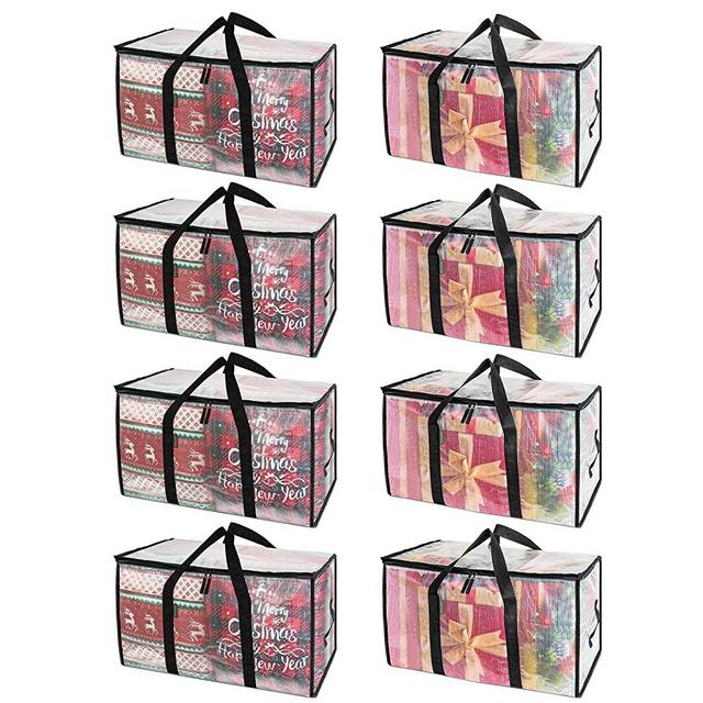 BALEINE 8-Pack Oversized Moving Bags with Reinforced Handles, Heavy-Duty Storage Tote for Clothes, Moving Supplies (Clear, 8-Pack)