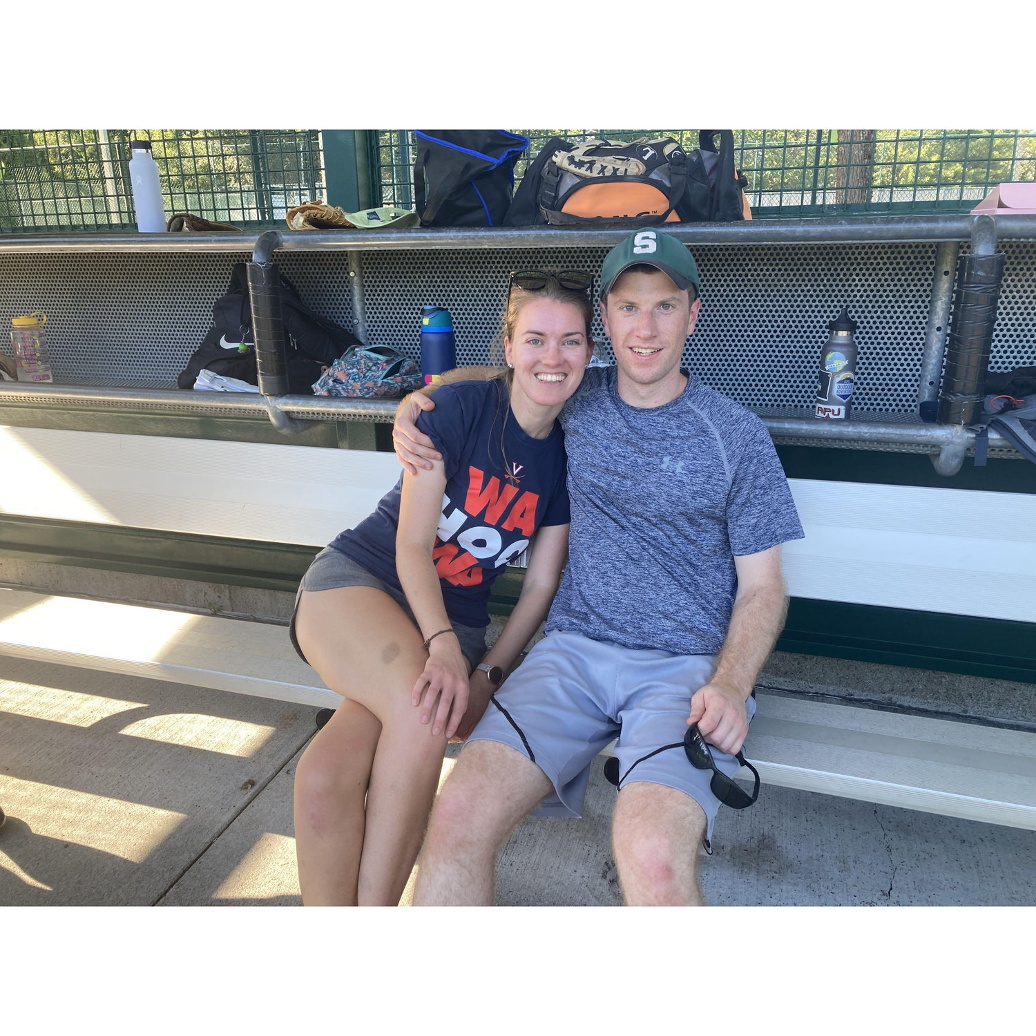 First photo of the two of us taken at our coed softball game