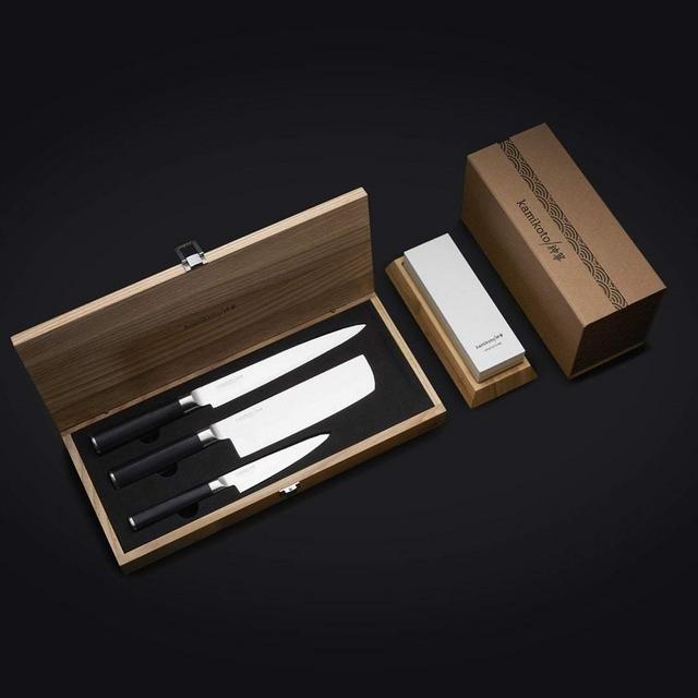 Kanpeki Knife Set & 1000/3000 Toishi Whetstone