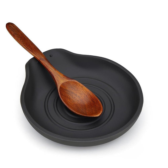 LOMILD 1 Pack Spoon Rest for Stove Top Silicone, 6.1" Large Stove Spoon Holder for Spatula, Tongs or Spoon, Kitchen Counter Decor