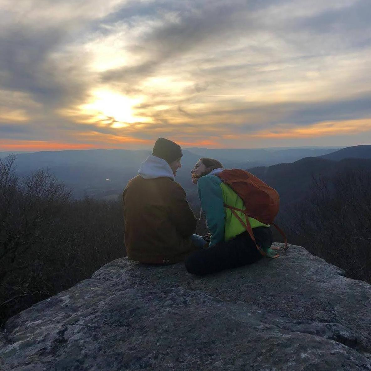 Bald Knob Hike in Pembroke, VA, on one of Thomas's many weekend visits to Virginia Tech