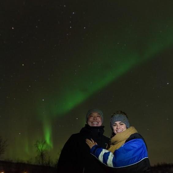 Getting engaged in Norway! Many people think Han-Hui did the proposal under the Northern Lights, and we would like to keep it that way. The truth is he proposed in an ice hotel, which isn't as cool.