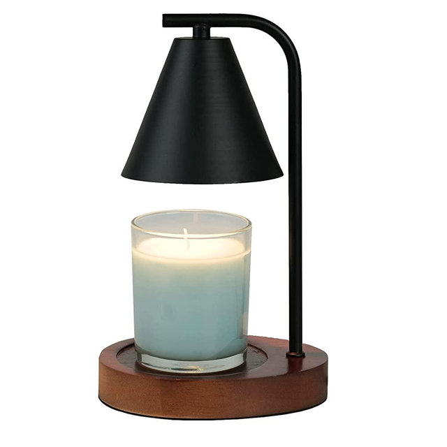 Candle Lamp Compatible with Yankee Candle Jar Candle Wax Warmer Lamp for Scented Wax, Electric Top-Down Candle Melting Lamp Dimmable Candle Melter, Aurora Candle Warmer Lamp for Home Decor, Black