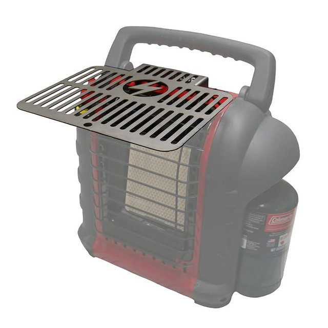 HERC OUTDOORS Cooker Plate Grill Attachment Compatible With Buddy Heater Portable Heaters (Small) - Stainless Steel - Made In America