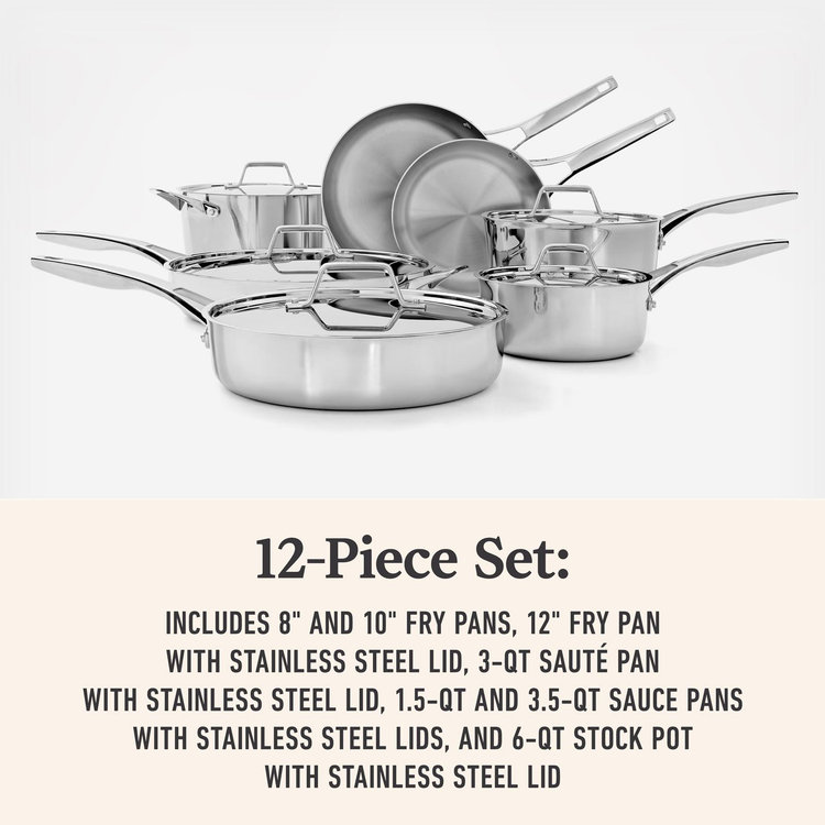 Calphalon, Premier Stainless Steel 12-Piece Cookware Set | Zola