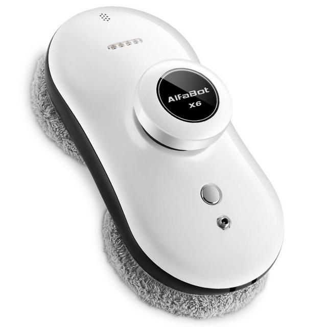 Window Cleaner Robot, AlfaBot X6 Automatic Smart Glass/Window Cleaning Robot Vacuum, Robotic Windows Cleaning Tools for Indoor/Outdoor Interior/Exterior Window High Buildings, Hardwood Floor
