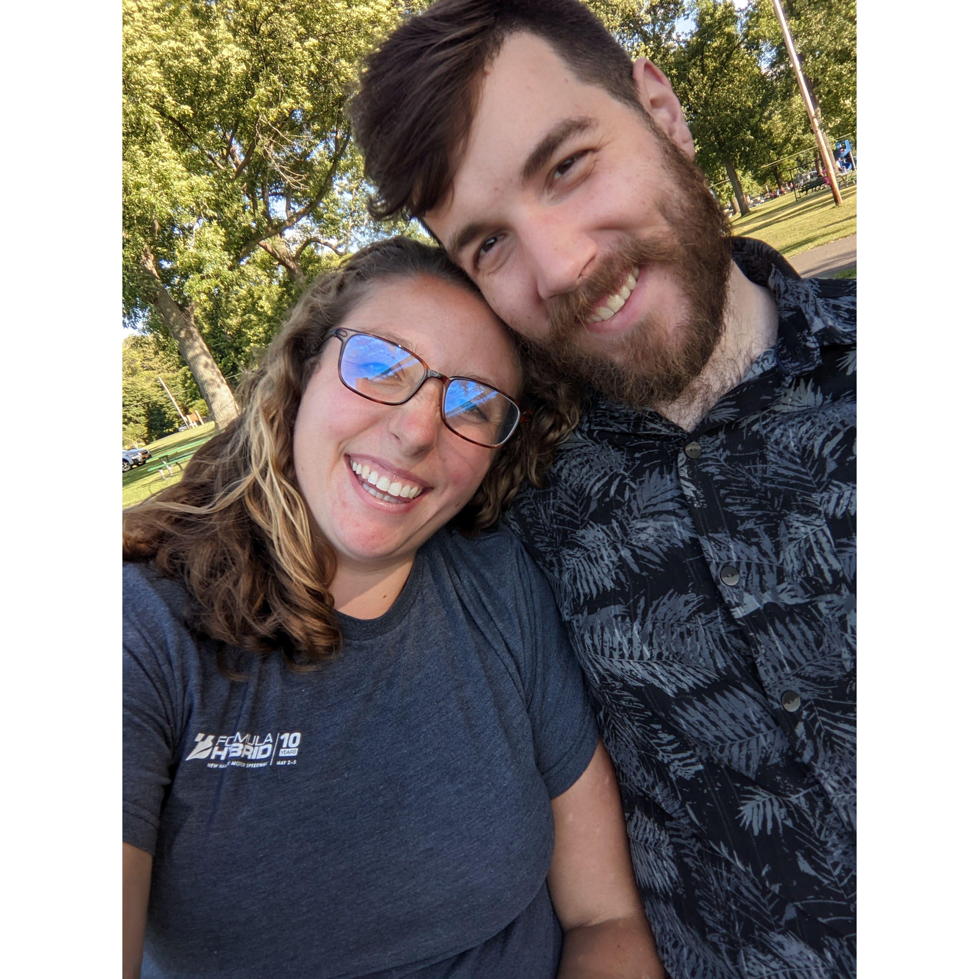 Hanging out in one of Zoe's favorite parks in Ithaca sharing a nice lake view