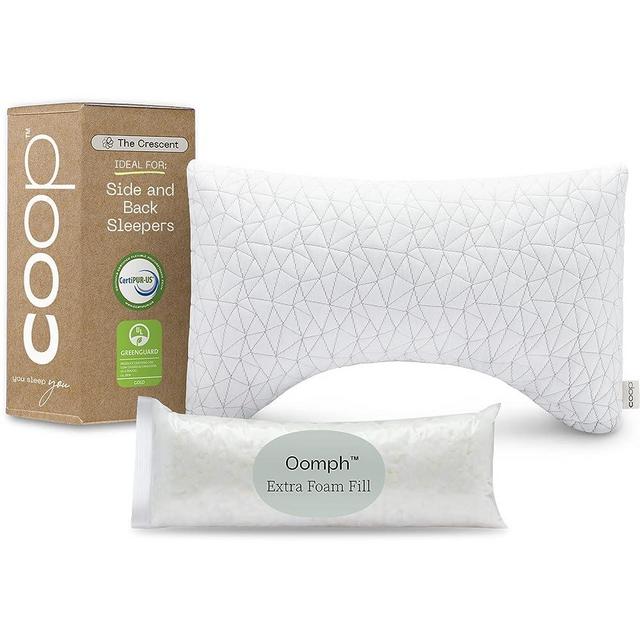 Coop Home Goods Crescent Back and Side Sleeper Pillow - Pillow for Neck and Shoulder Pain Relief, Memory Foam Pillow, Bed Pillow for Sleeping, Pillow for Side Sleepers and Back Sleepers (Queen Size)
