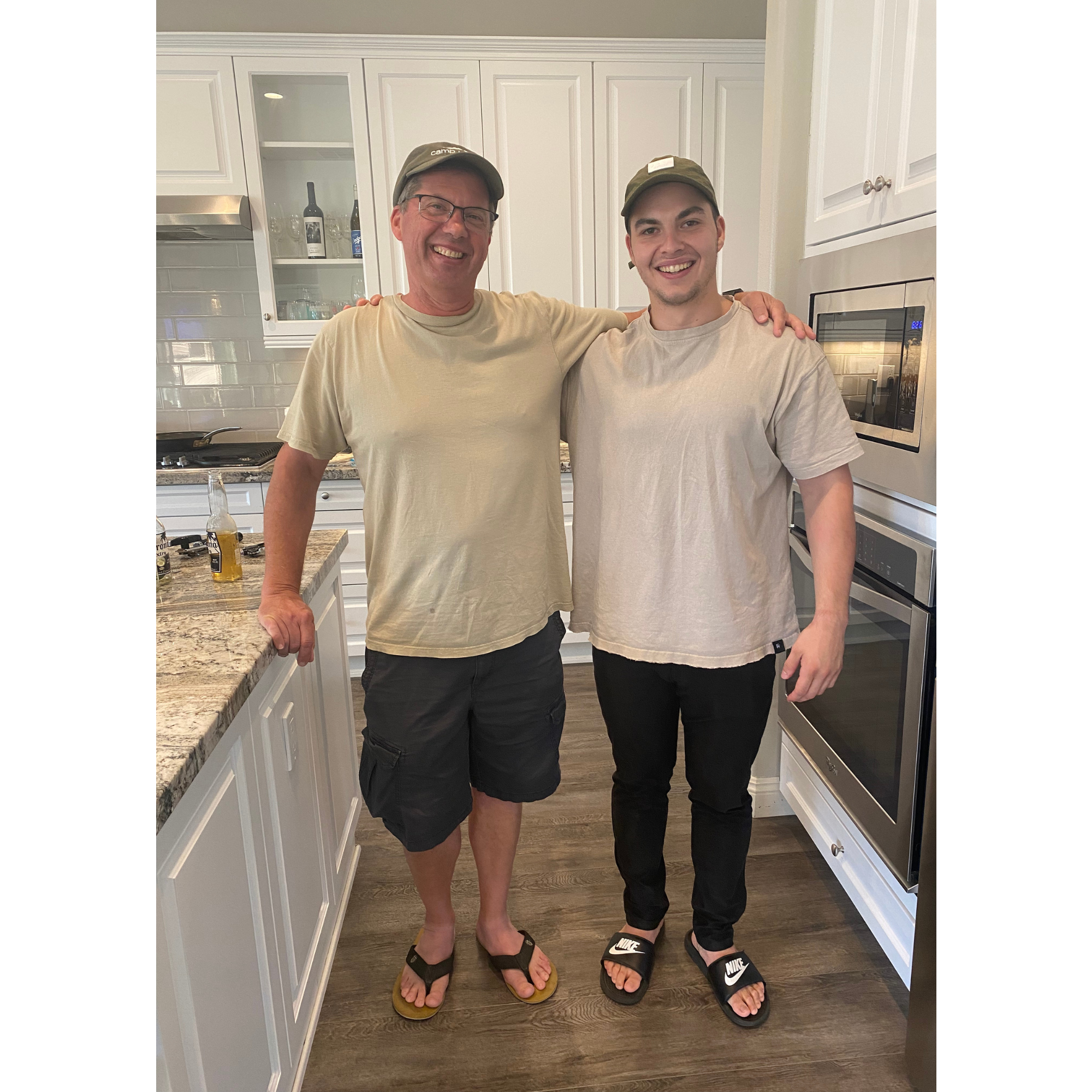 Bill & Kellen in their matching man outfits.