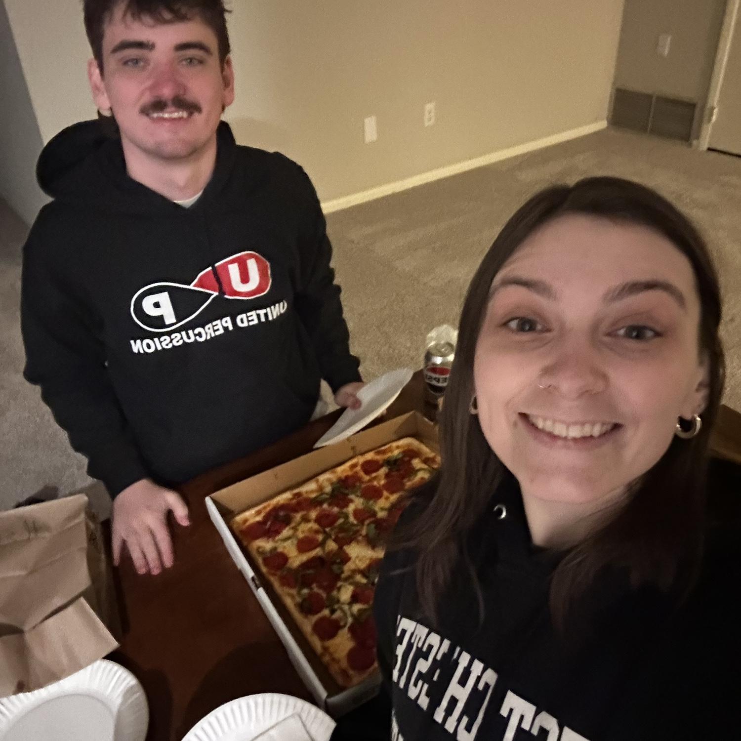 First dinner in the new apartment!