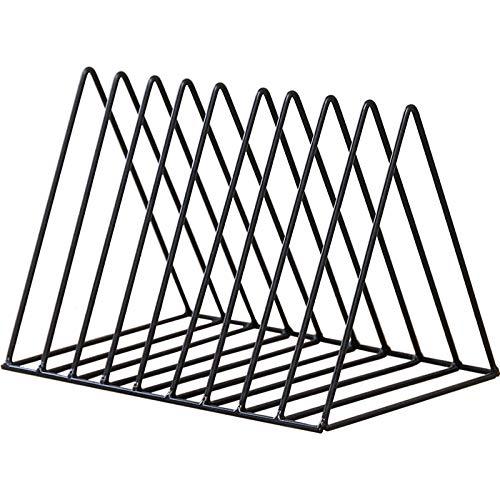 Triangle File Folder Racks and Magazine Holder,10 Lattice Metal Newspaper Holder Magazine File Storage for Office Home Decoration,Black by Cq acrylic