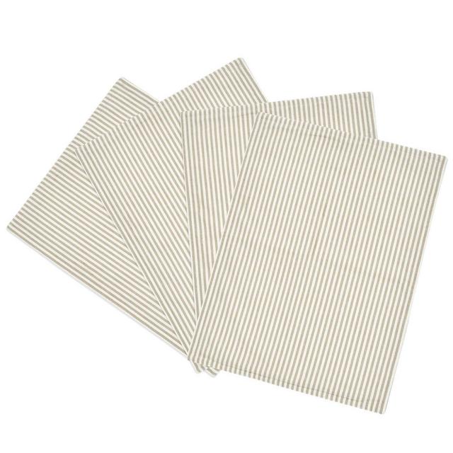 4pk Cotton Farmhouse Ticking Stripe Placemats - Lush Décor