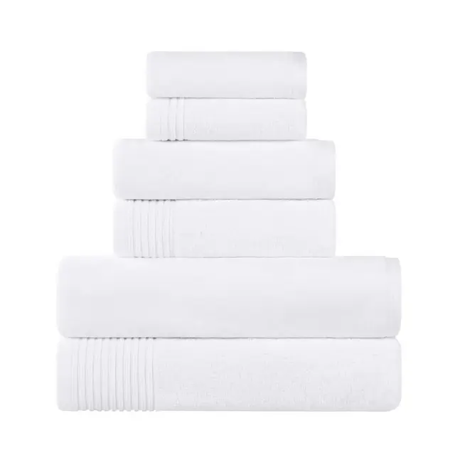 Cotton Marble and Solid Medium Weight Assorted Towel Set , White - Blue Nile Mills
