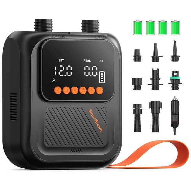 Rechargeable Paddle Board Pump, 2025 Portable SUP Air Pump with Dual Stage Inflation, 3x4500MAH, Up to 20 PSI, 30% Faster with Auto-Off, Ideal for Kayaks, Boats, and Tents