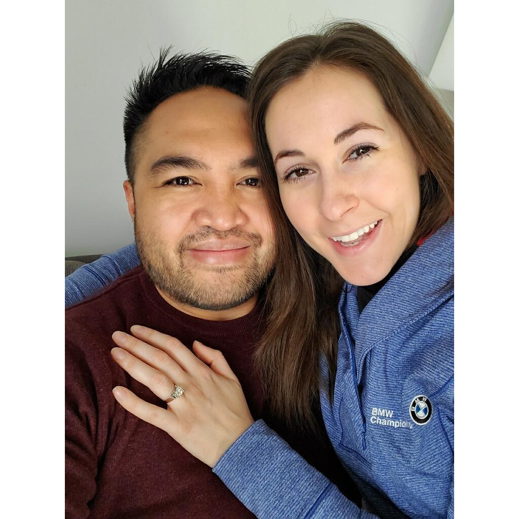 March 31st, 2019: Minutes after getting engaged!