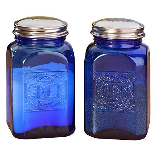 Miles Kimball Cobalt Blue Depression Style Glass Salt & Pepper Shakers