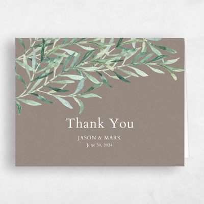 Natural, Brown Wedding Thank You - Eastwick