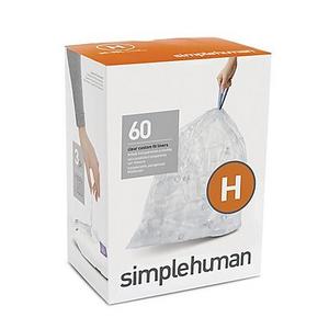 simplehuman® Code H 60-Pack 30-35-Liter Custom-Fit Liners in Clear