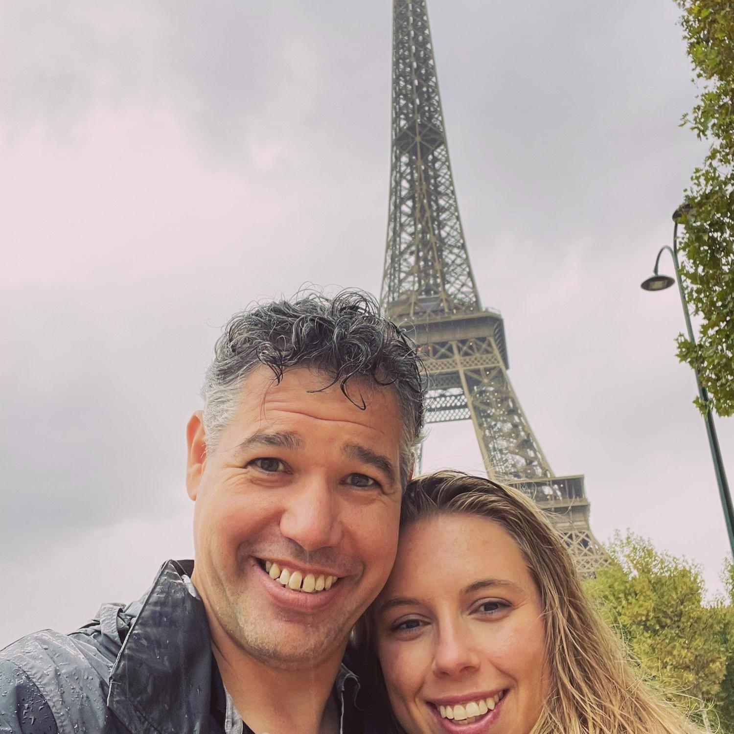 David proposed just an hour or so after we got off the plane, under the Eiffel Tower.