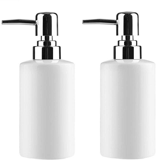 FE Soap Dispenser, 300ml/10oz Ceramic Liquid Soap Pump Dispenser, Refillable Dish Soap Dispenser for Kitchen Bathroom Washroom
