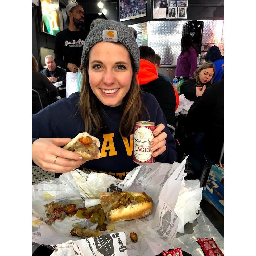 Sarah's first Philly Cheesesteak #jimswins