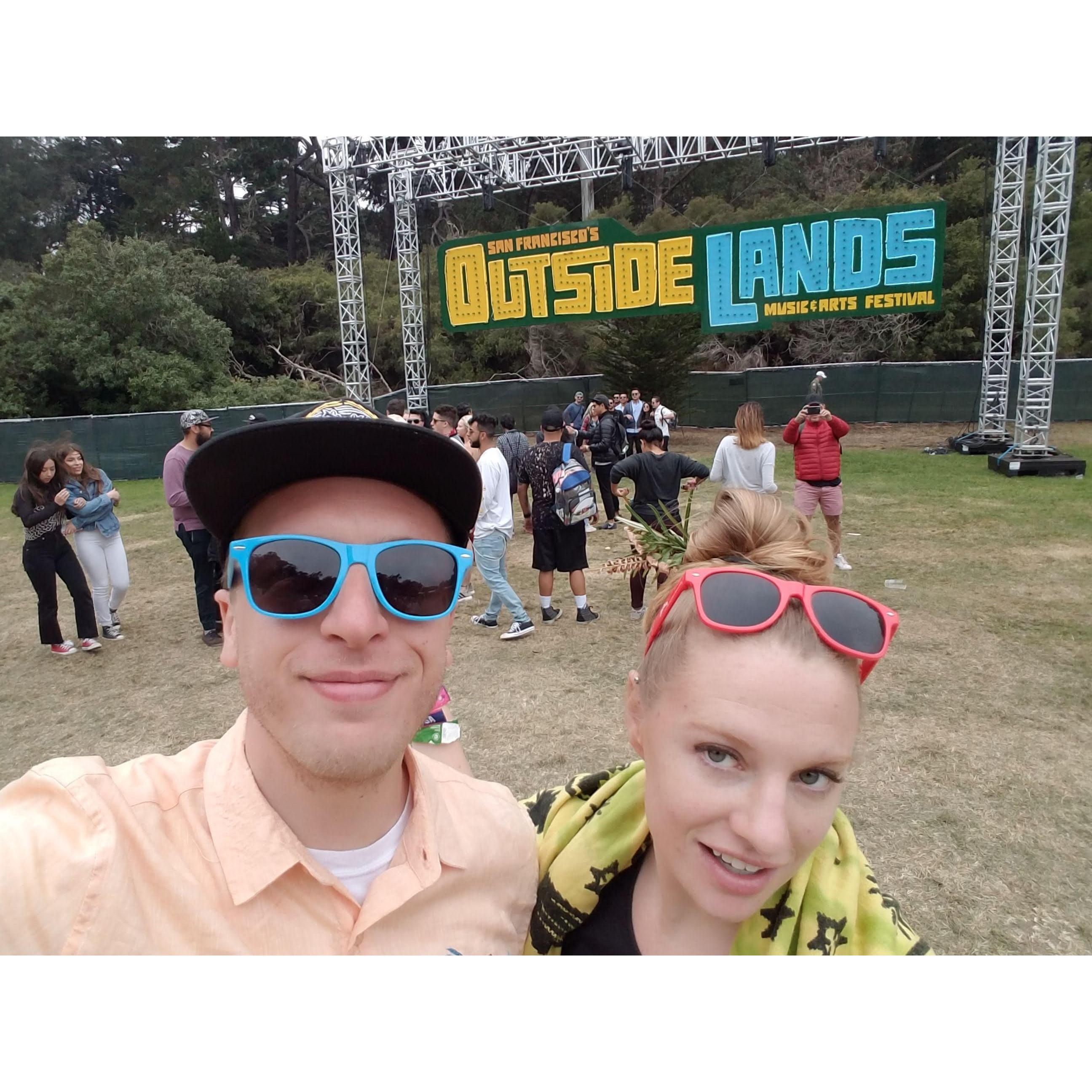 Having fun at the music festival