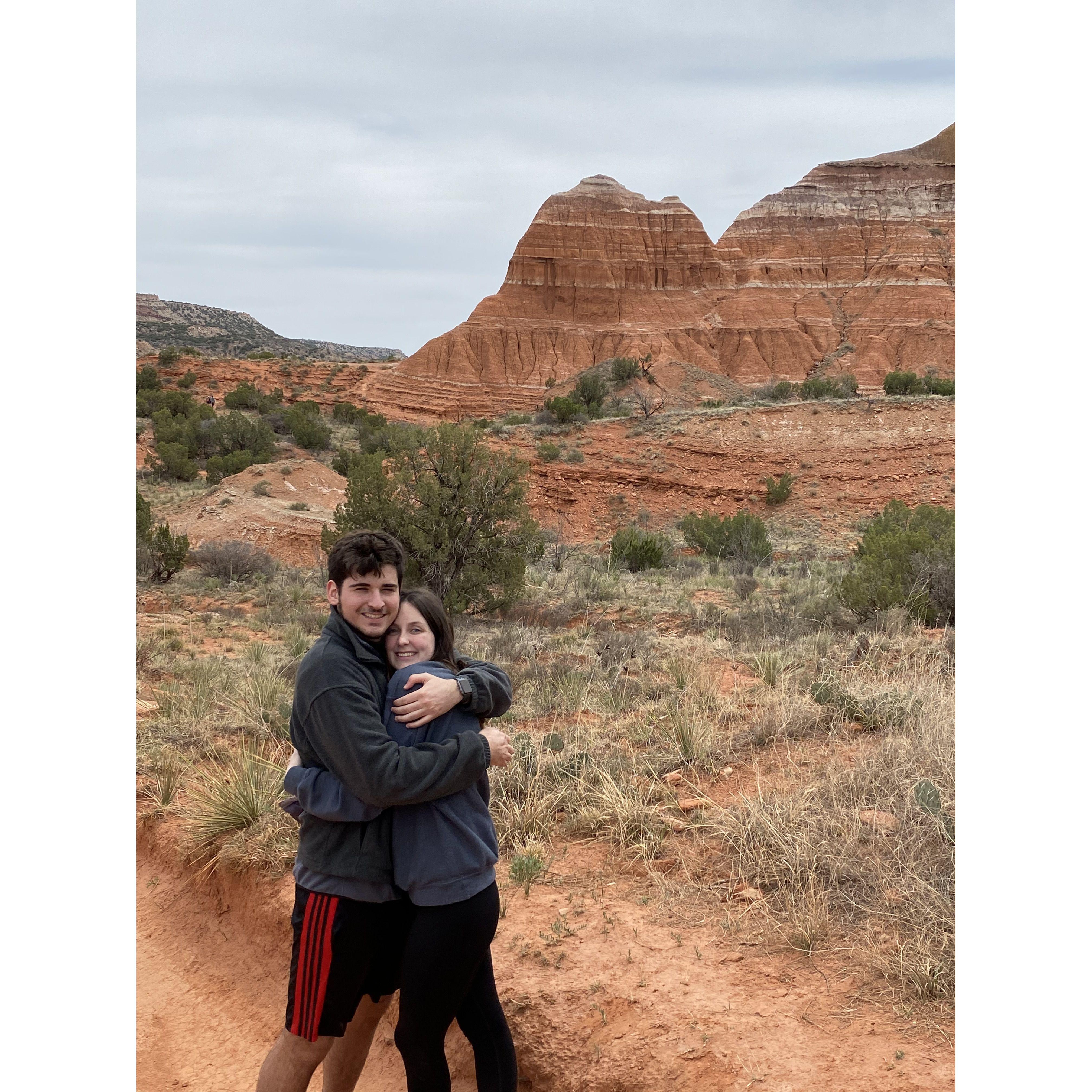 We were hiking when I asked Alana to be my girlfriend, the first time we said "I love you", and when I proposed- It's kinda our thing!