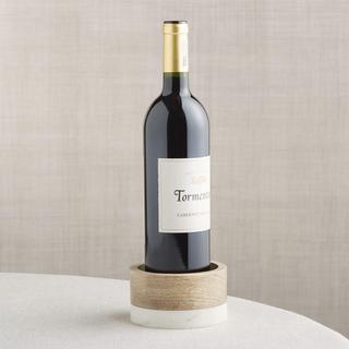 Wood and Marble Wine Coaster, Set of 4