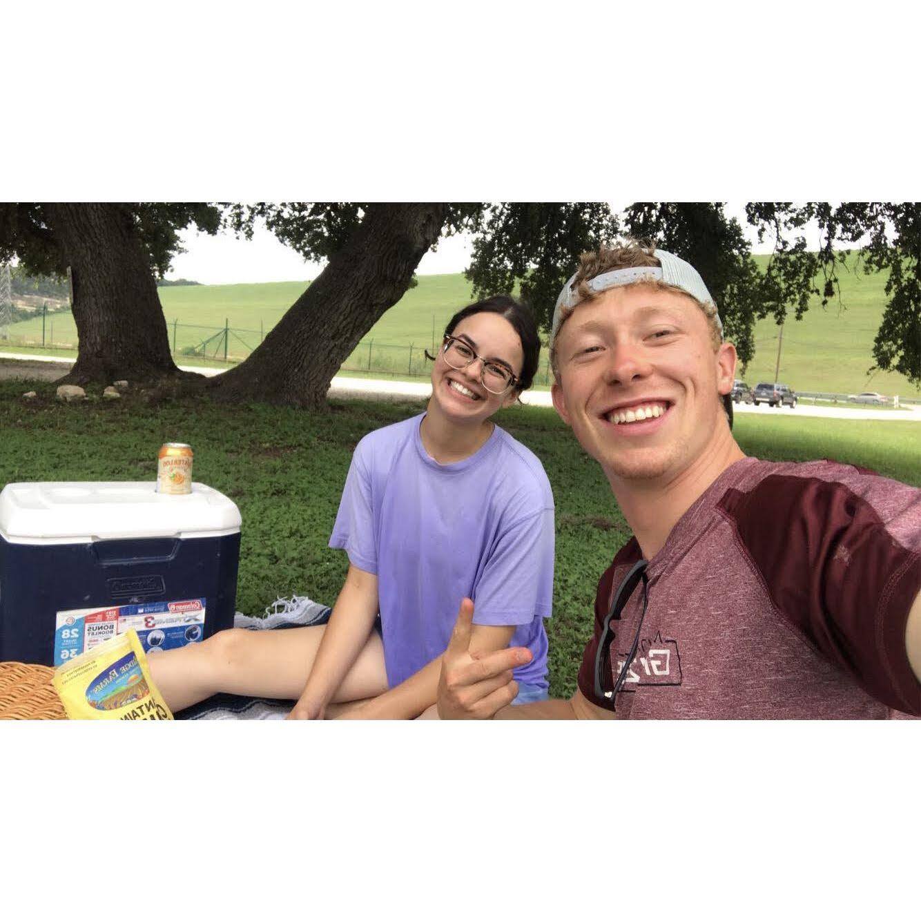 July 2021: The first time Ty flew down to visit Paula. This was the day we officially started dating.