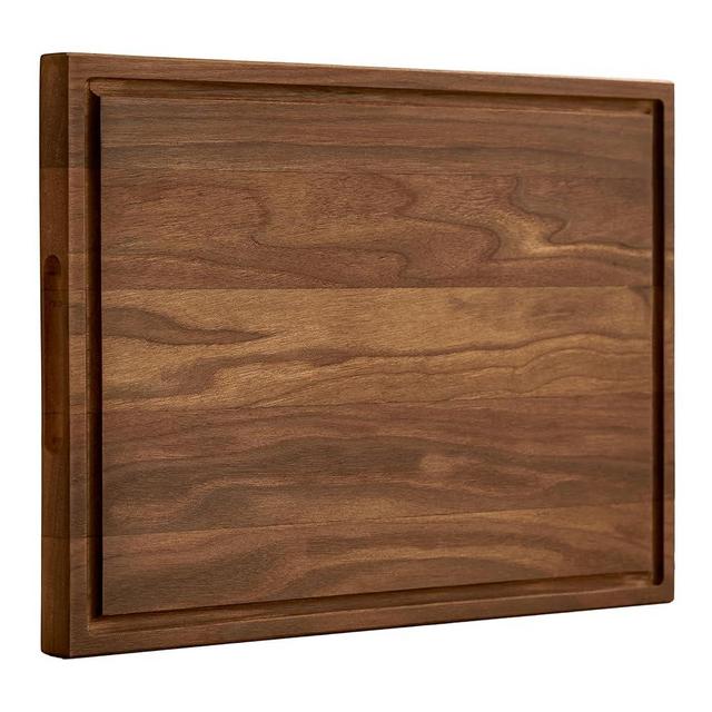 Cozifa American Walnut Wood Cutting Board for Kitchen with Juice Groove, Inner Handles, Gift Box; Butcher Block Wooden Finished with Linseed Oil, Beeswax, Carnauba Wax & Lemon Oil (17"Lx12"Wx1"Thick)