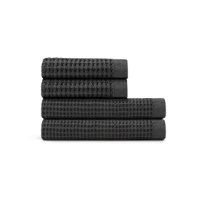 Onsen Supima Waffle 4pc Bath Sheet Bundle in Charcoal