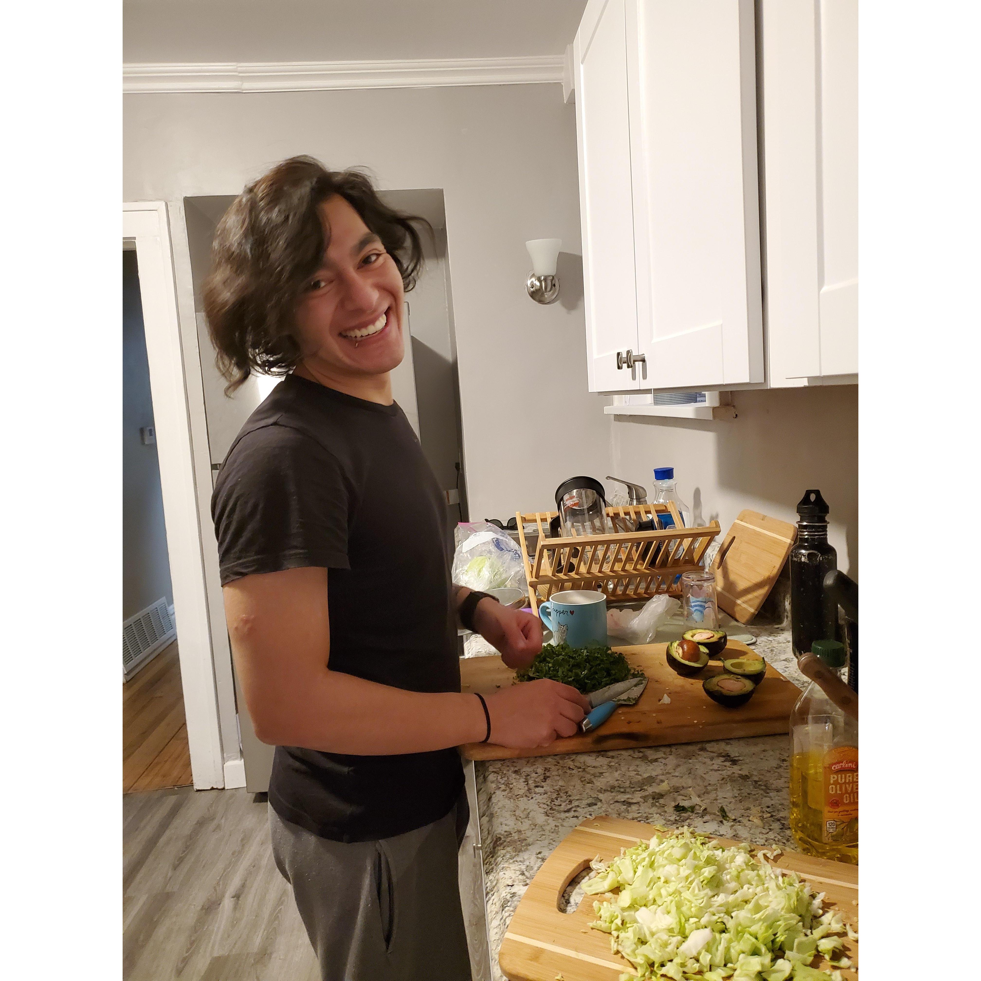 After months of cooking together virtually, we were finally able to cook together in person.