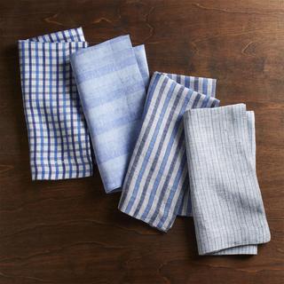 Suits Blue Linen Cloth Dinner Napkin, Set of 4