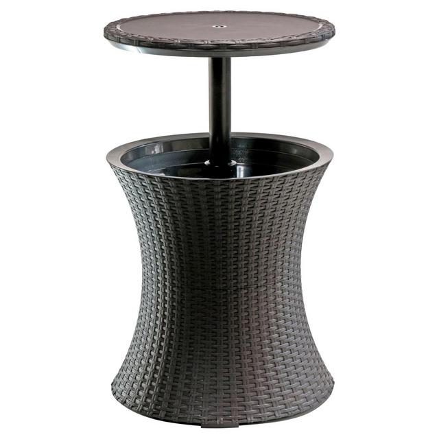 Pacific Cool Bar Rattan Style Patio Beverage Cooler Bar Table - Brown - Keter