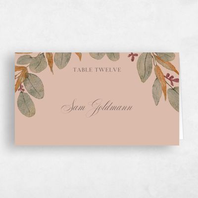 Sandstone, Brown Wedding Place Card - Nutmeg