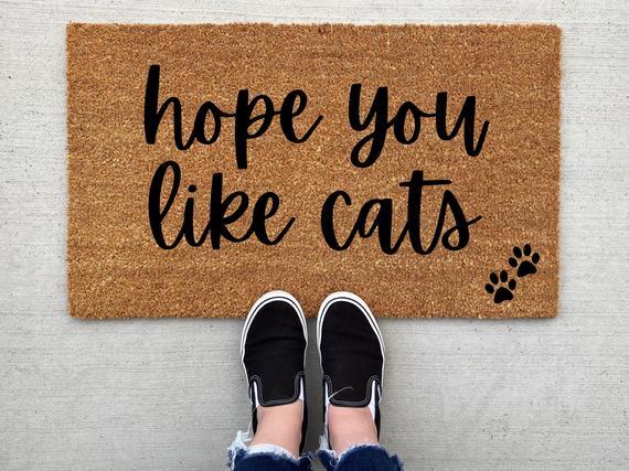 Hope You Like Cats doormat, home decor, custom doormat, welcome mat, cat doormat, funny doormat, front door mat, welcome doormat