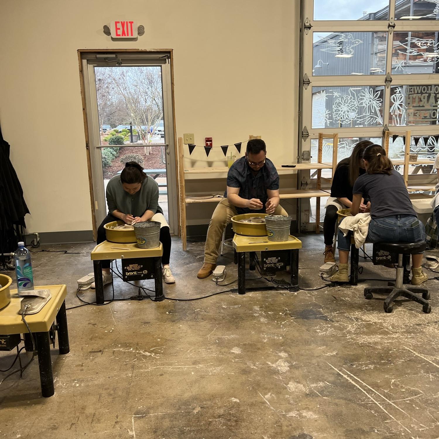 Pottery class for Geoffrey's birthday!